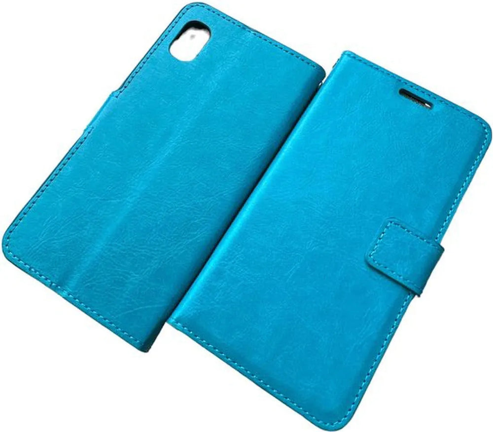 Samsung Galaxy A2 Core Hoesjes – Portemonnee Hoes – 2 Pack Screenprotector – Pasjeshouder – Turquoise-Ilumina Benelux
