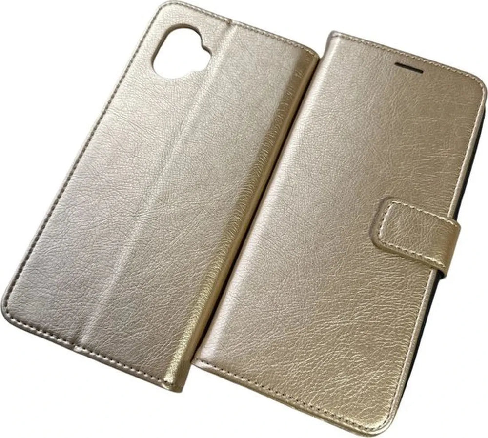 Samsung Galaxy Xcover 6 Pro Hoesjes – Portemonnee Book Case – Pasjeshouder – Magneetsluiting – Goud-Ilumina Benelux