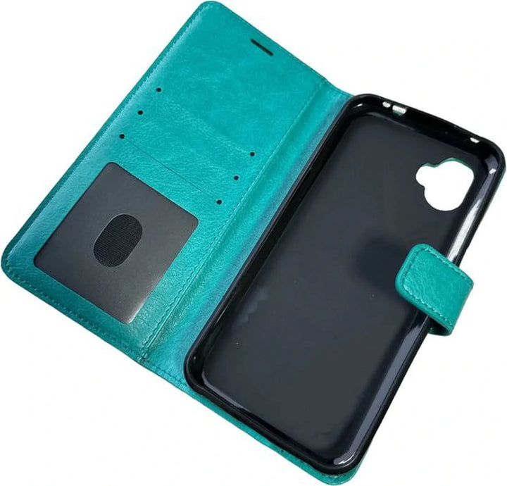 Samsung Galaxy Xcover 6 Pro Hoesjes – Portemonnee Hoes – Pasjeshouder – 2 Pack Screenprotector – Turquoise-Ilumina Benelux