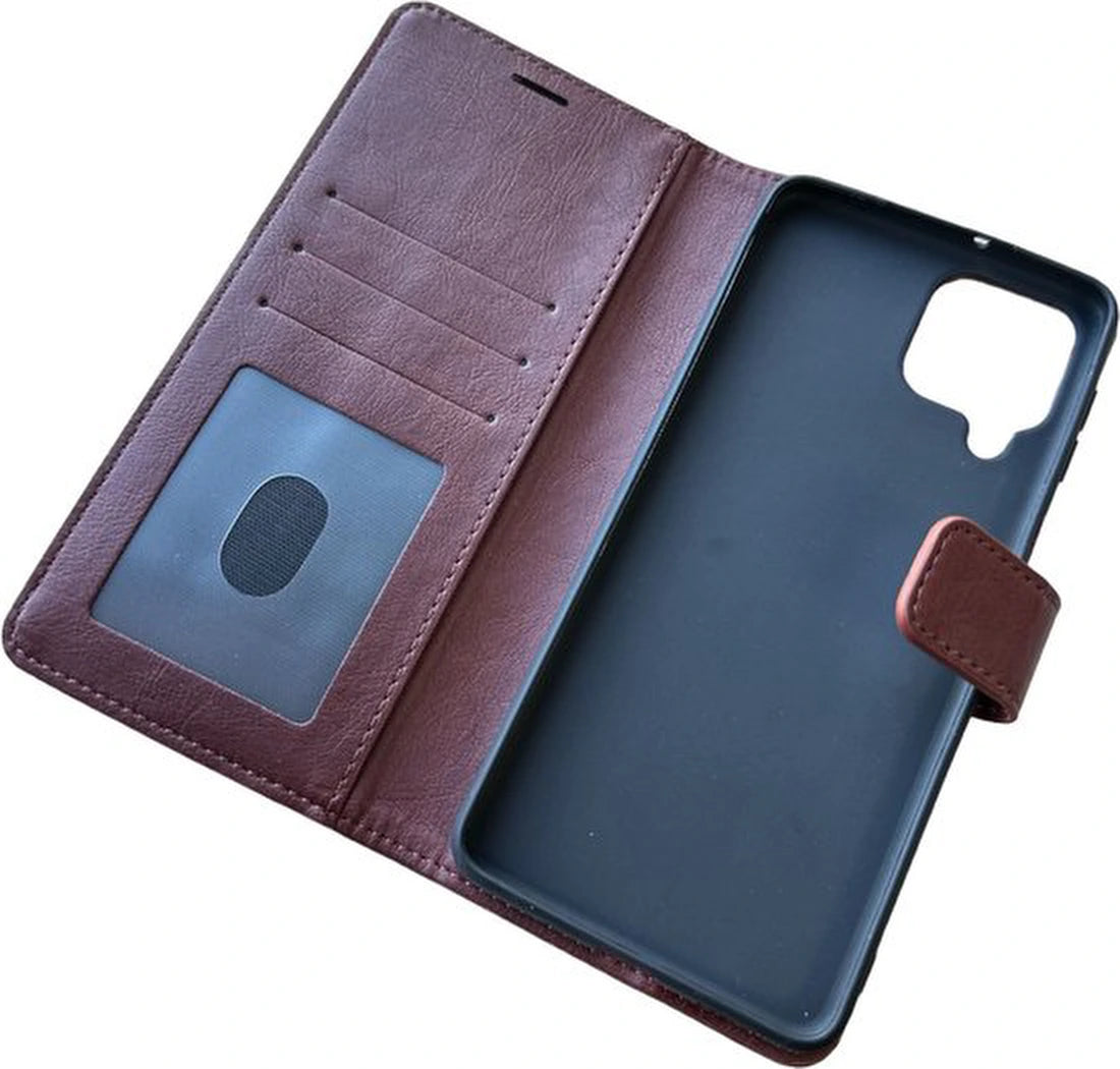Samsung Galaxy M53 Hoesjes – Portemonnee Hoes – 2 Pack Screenprotector – Pasjeshouder – Bruin