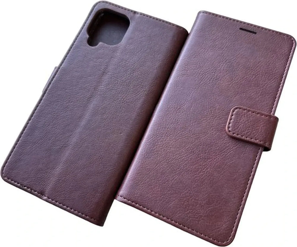 Samsung Galaxy M53 Hoesjes – Portemonnee Hoes – 2 Pack Screenprotector – Pasjeshouder – Bruin-Ilumina Benelux