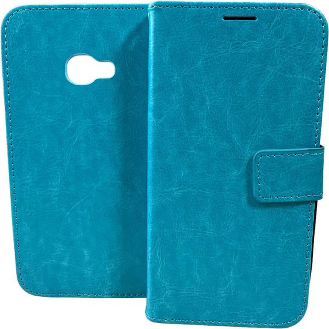 Samsung Galaxy Xcover 4/4S Hoesjes – Portemonnee Hoes – 2 Pack Screenprotector – Pasjeshouder – Turquoise