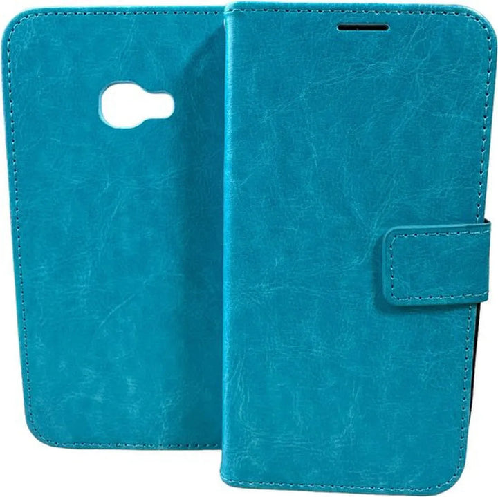 Samsung Galaxy Xcover 4/4S Hoesjes – Portemonnee Hoes – 2 Pack Screenprotector – Pasjeshouder – Turquoise-Ilumina Benelux