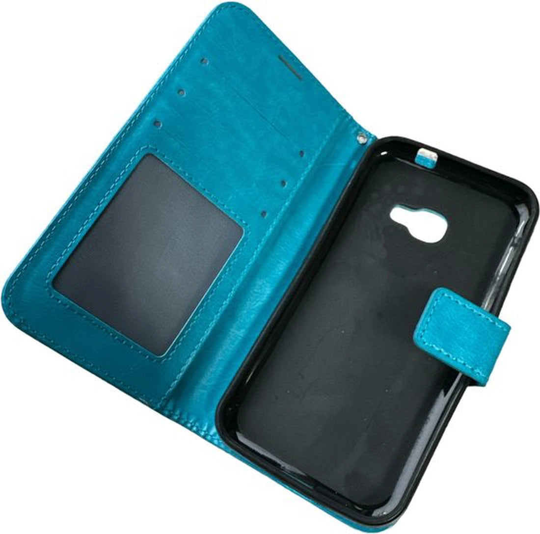 Samsung Galaxy Xcover 4/4S Hoesjes – Portemonnee Hoes – 2 Pack Screenprotector – Pasjeshouder – Turquoise