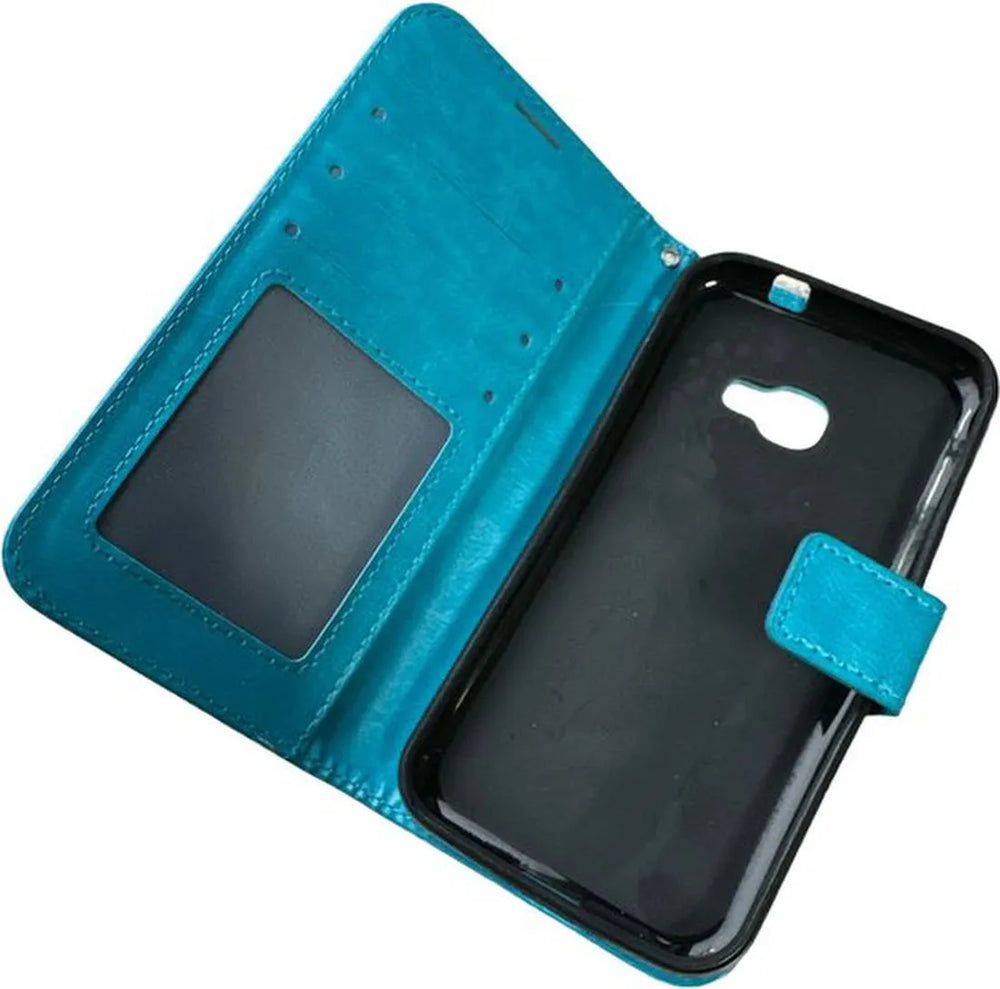 Samsung Galaxy Xcover 4/4S Hoesjes – Portemonnee Hoes – 2 Pack Screenprotector – Pasjeshouder – Turquoise-Ilumina Benelux
