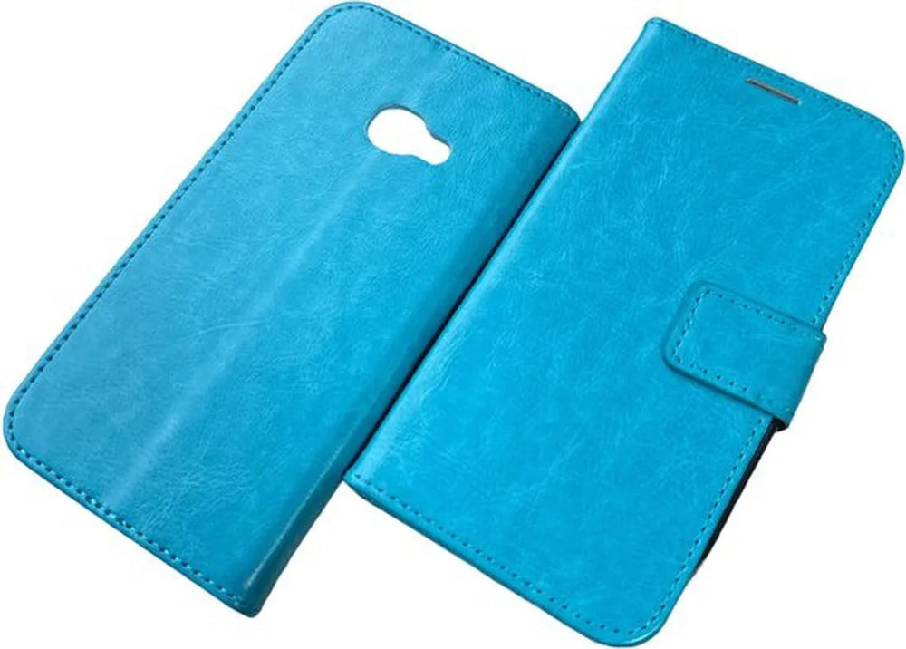 Samsung Galaxy Xcover 4/4S Hoesjes – Portemonnee Hoes – 2 Pack Screenprotector – Pasjeshouder – Turquoise-Ilumina Benelux