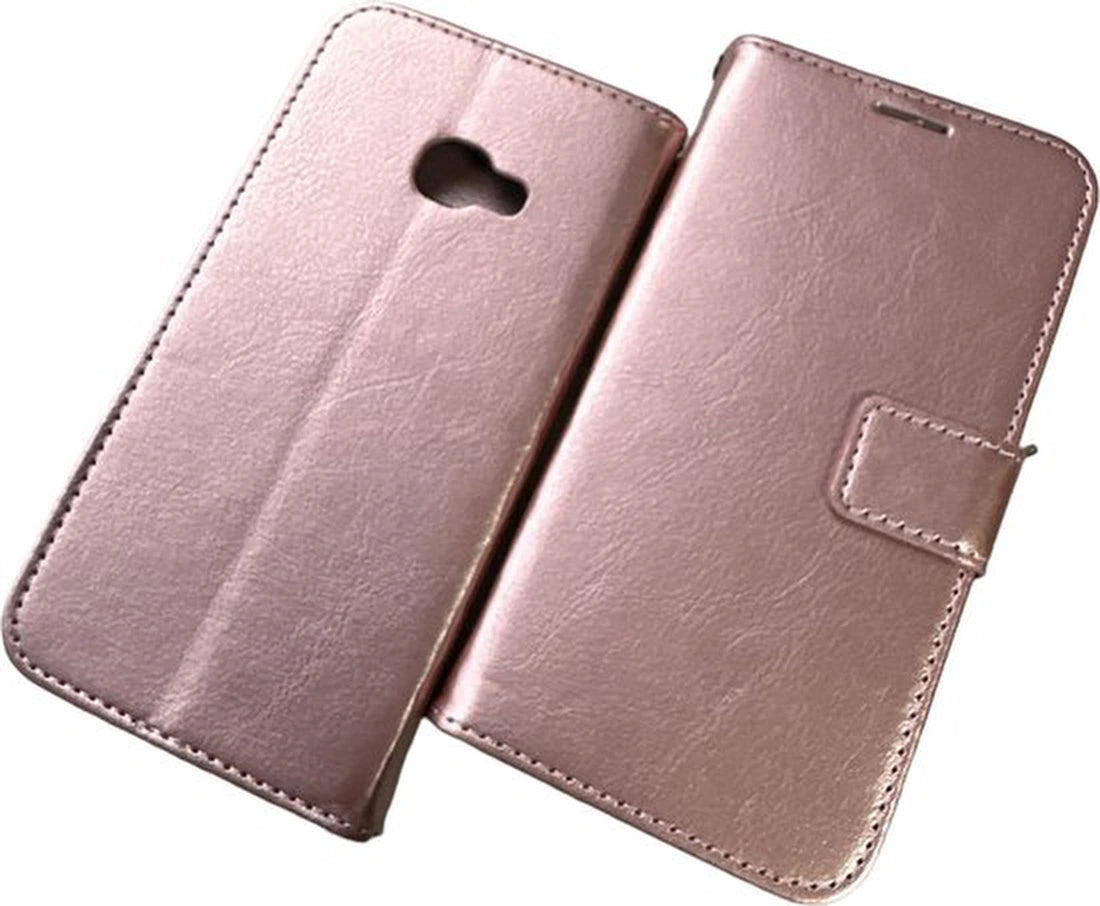 Samsung Galaxy Xcover 4/4S Hoesjes – Portemonnee Hoes – 2 Pack Screenprotector – Magneetsluiting – Roségoud