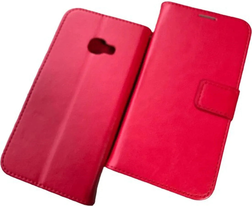 Samsung Galaxy Xcover 4/4S Hoesjes – Portemonnee Hoes – 2 Pack Screenprotector – Pasjeshouder – Rood-Ilumina Benelux