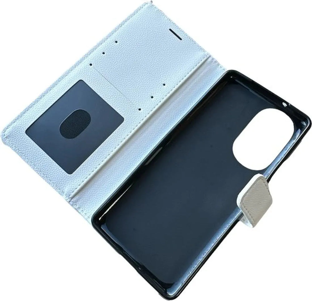 Motorola Edge 30 Hoesjes – Portemonnee Book Case – Pasjeshouder – Magneetsluiting – Wit-Ilumina Benelux