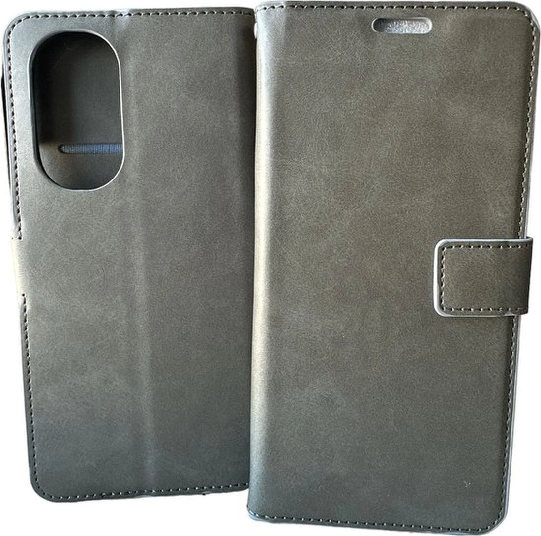 Portemonnee Book Case Hoesje + 2x Screenprotector Geschikt voor: Motorola Edge 30 - grijs