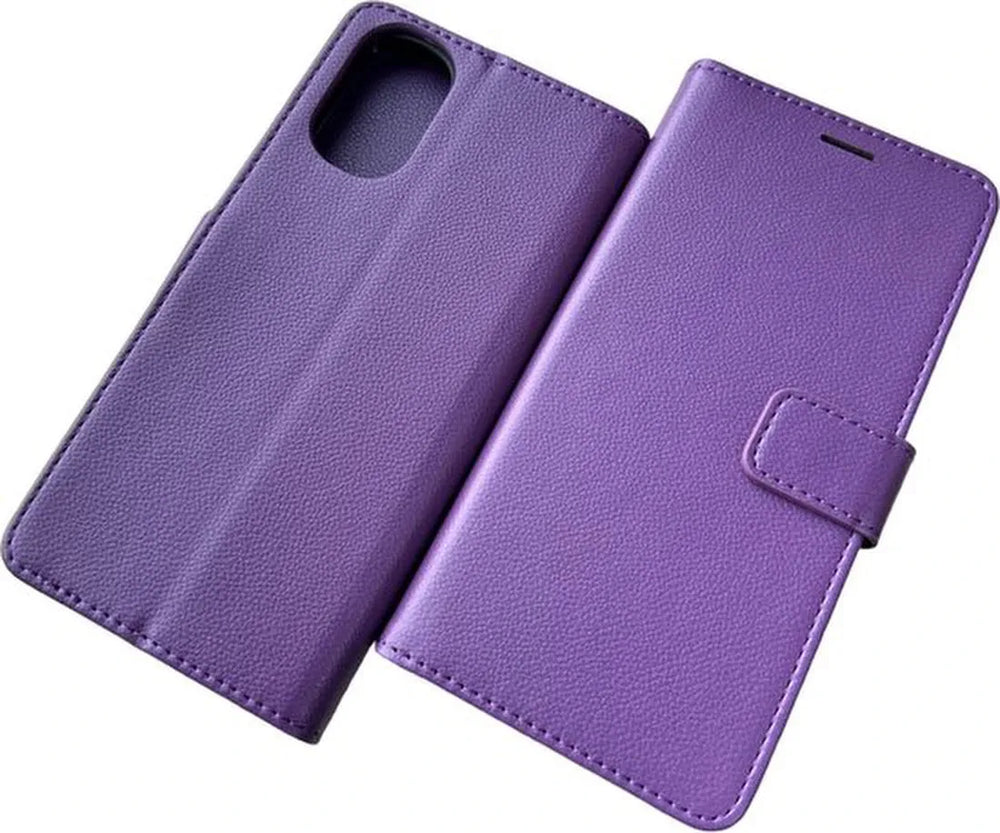 Motorola Moto E32 / E32s Hoesjes – Portemonnee Bookcase – Pasjeshouder – Magneetsluiting – Paars-Ilumina Benelux