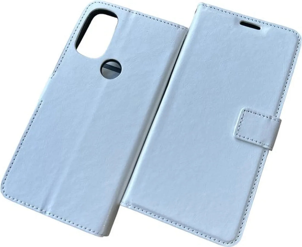 Motorola Moto G71 5G Hoesjes – Portemonnee Book Case – Pasjeshouder – Magneetsluiting – Wit-Ilumina Benelux