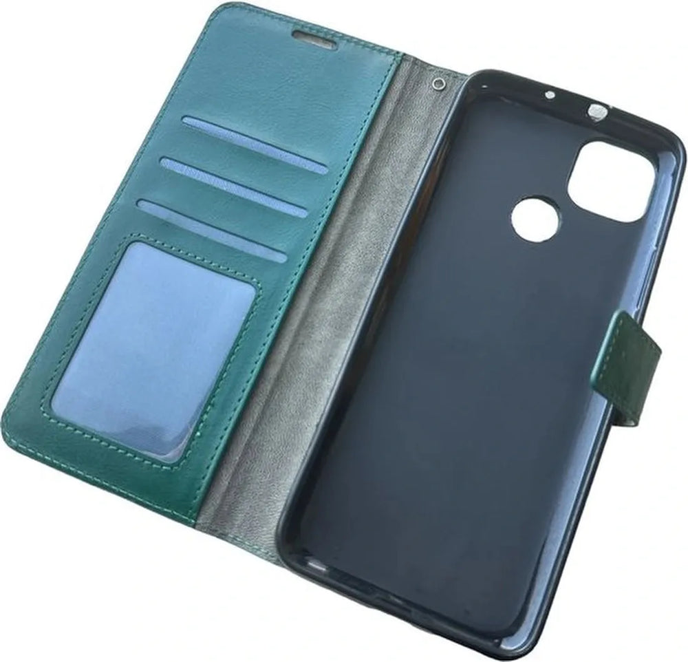 Motorola Moto G9 Power Hoesjes – Portemonnee Book Case – Magneetsluiting – 2x Screenprotector – Groen-Ilumina Benelux