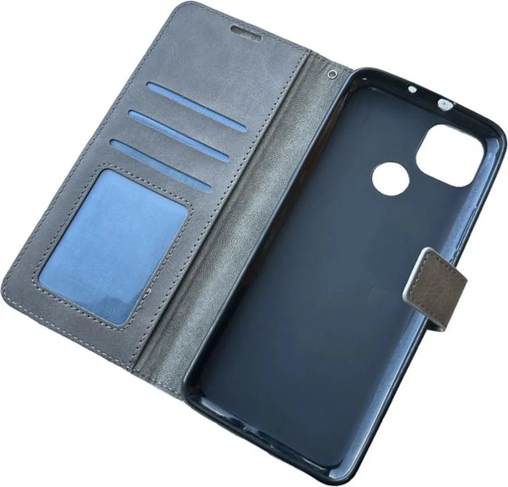 Motorola Moto G9 Power Hoesjes – Portemonnee Book Case – Pasjeshouder – Magneetsluiting – Grijs-Ilumina Benelux