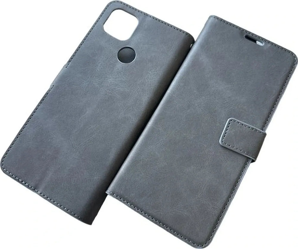 Motorola Moto G9 Power Hoesjes – Portemonnee Book Case – Pasjeshouder – Magneetsluiting – Grijs-Ilumina Benelux