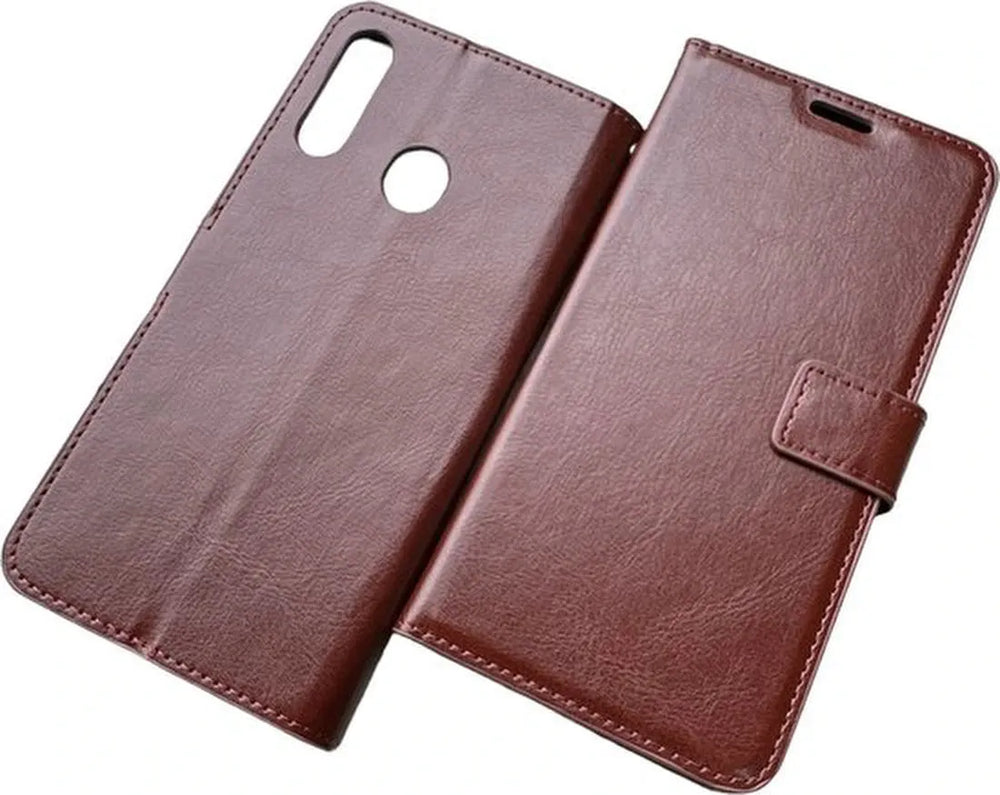 Motorola One Vision Hoesjes – Portemonnee Book Case – Pasjeshouder – 2x Screenprotector – Bruin-Ilumina Benelux