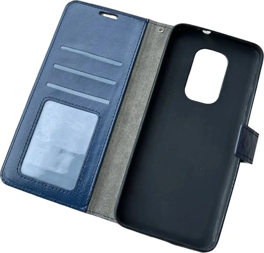 Motorola Moto G9 Play & E7 Plus Hoesjes – Portemonnee Book Case – Pasjeshouder – 2x Screenprotector – Blauw-Ilumina Benelux