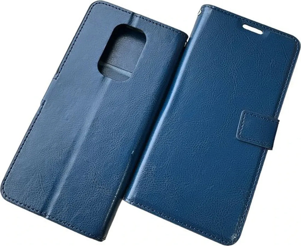 Motorola Moto G9 Play & E7 Plus Hoesjes – Portemonnee Book Case – Pasjeshouder – 2x Screenprotector – Blauw-Ilumina Benelux