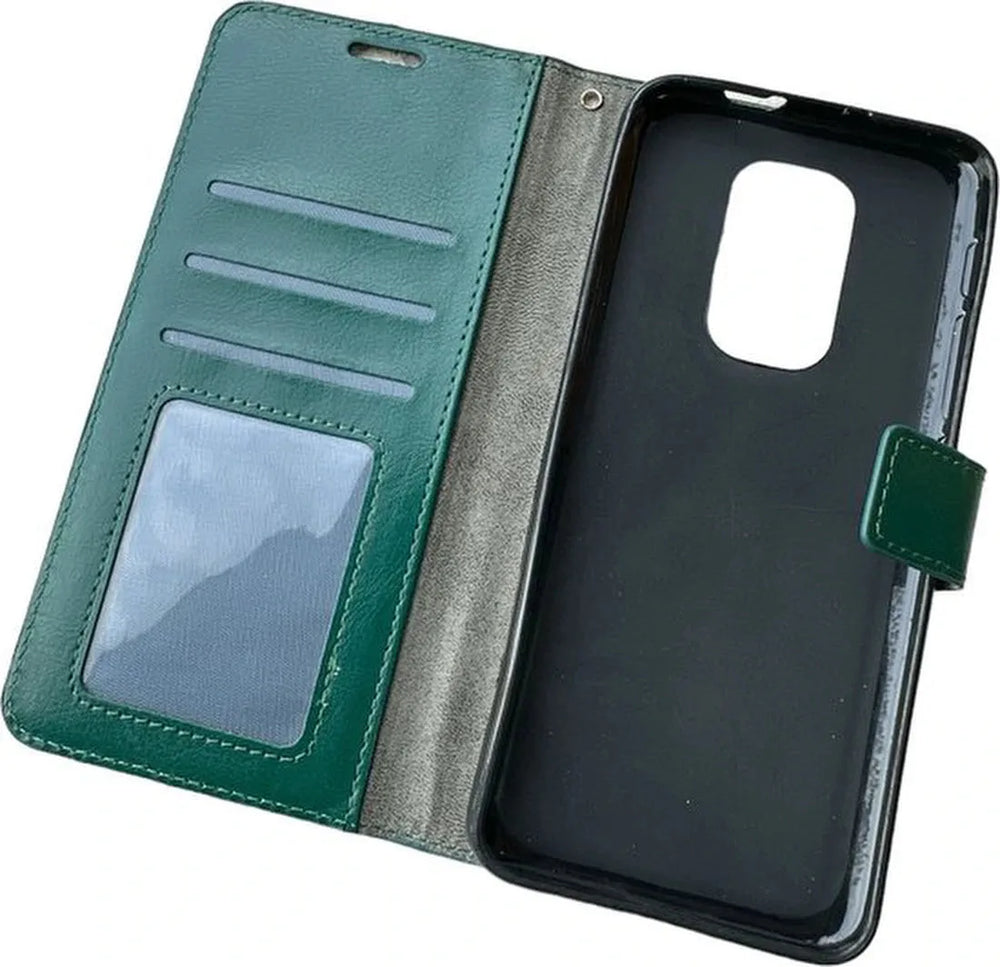 Motorola Moto G9 Play & E7 Plus Hoesjes – Portemonnee Book Case – Pasjeshouder – Magneetsluiting – Groen-Ilumina Benelux
