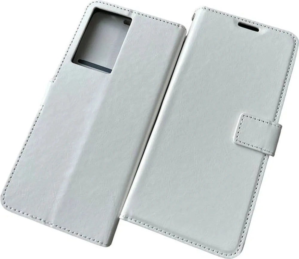 Motorola Moto G200 5G Hoesjes – Portemonnee Bookcase – Pasjeshouder – Magneetsluiting – Wit-Ilumina Benelux
