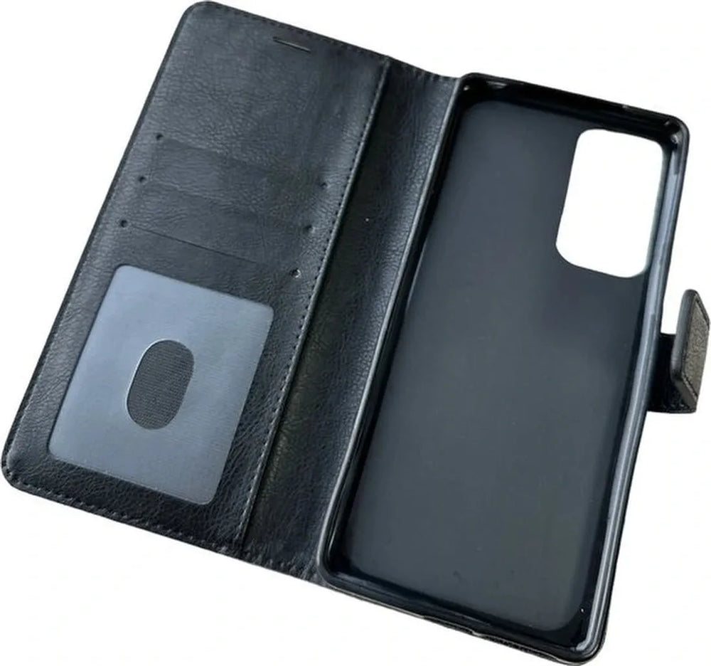 Motorola Edge 20 Hoesjes – Portemonnee Book Case – Magneetsluiting – 2x Screenprotector – Zwart-Ilumina Benelux
