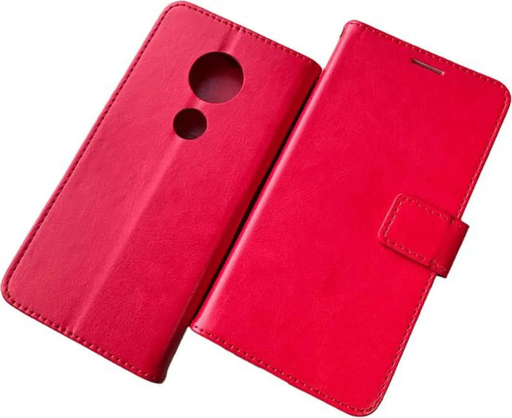 Motorola Moto E5 & G6 Play Hoesjes – Portemonnee Bookcase – Pasjeshouder – Magneetsluiting – Rood-Ilumina Benelux