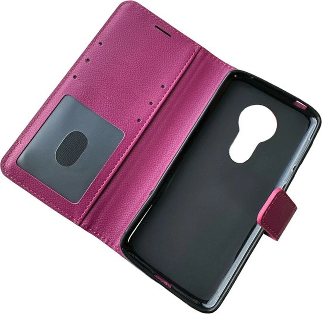 Portemonnee Bookcase Hoesje Geschikt voor: Motorola Moto E5 & G6 Play - Roze