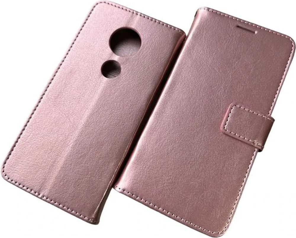 Motorola Moto E5 & G6 Play Hoesjes – Portemonnee Bookcase – Pasjeshouder – Magneetsluiting – Roségoud-Ilumina Benelux