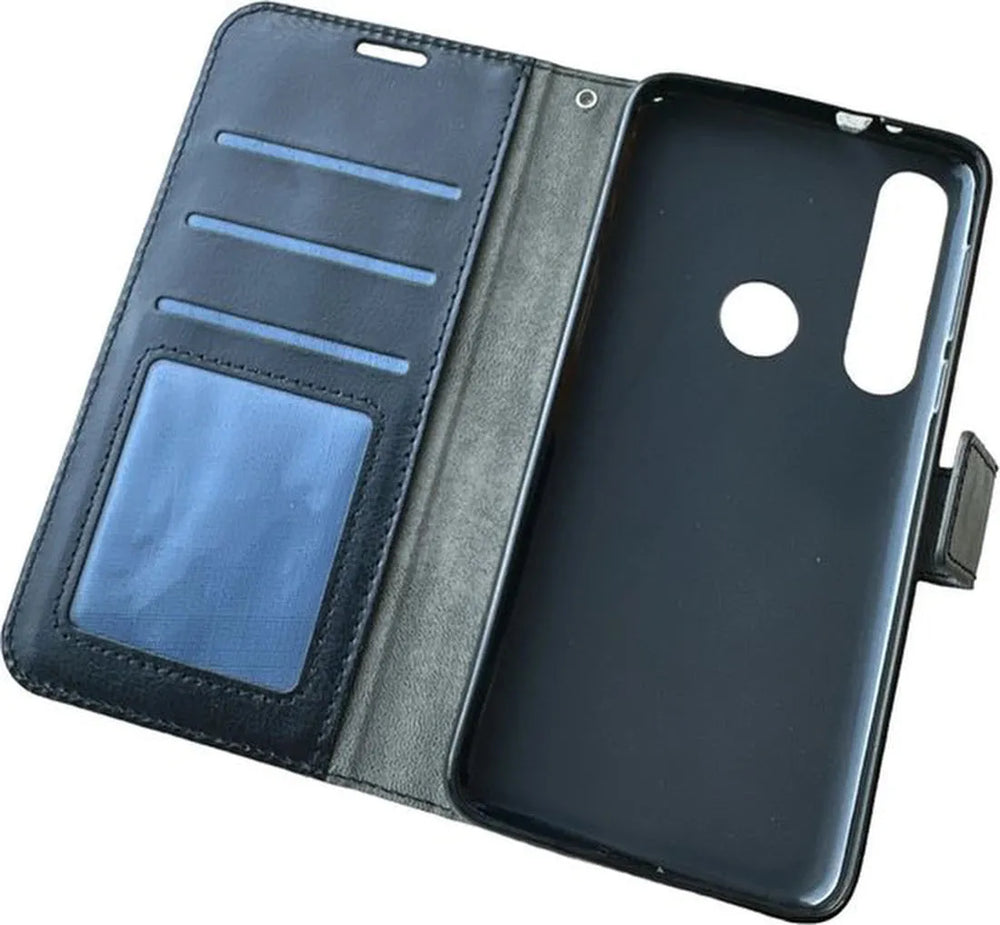 Motorola Moto G8 Power Hoesjes – Portemonnee Book Case – Pasjeshouder – 2x Screenprotector – Zwart-Ilumina Benelux
