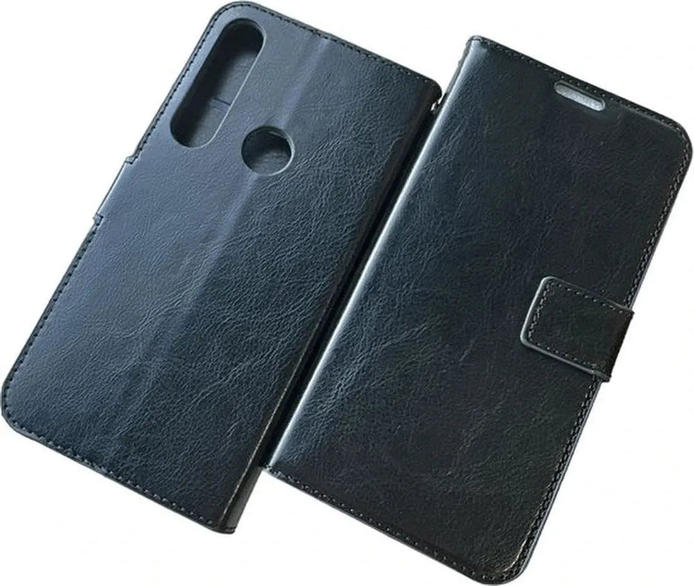Motorola Moto G8 Power Hoesjes – Portemonnee Book Case – Pasjeshouder – 2x Screenprotector – Zwart-Ilumina Benelux