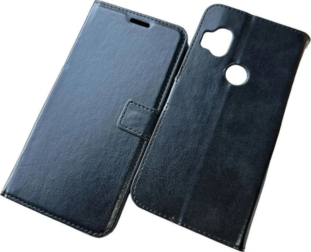 Motorola Moto One Hyper Hoesjes – Portemonnee Bookcase – Pasjeshouder – Magneetsluiting – Zwart-Ilumina Benelux