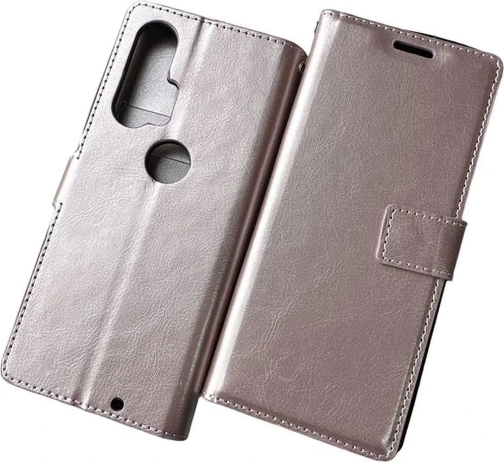 Motorola Edge Plus Hoesjes – Portemonnee Book Case – Pasjeshouder – Magneetsluiting – Roségoud-Ilumina Benelux