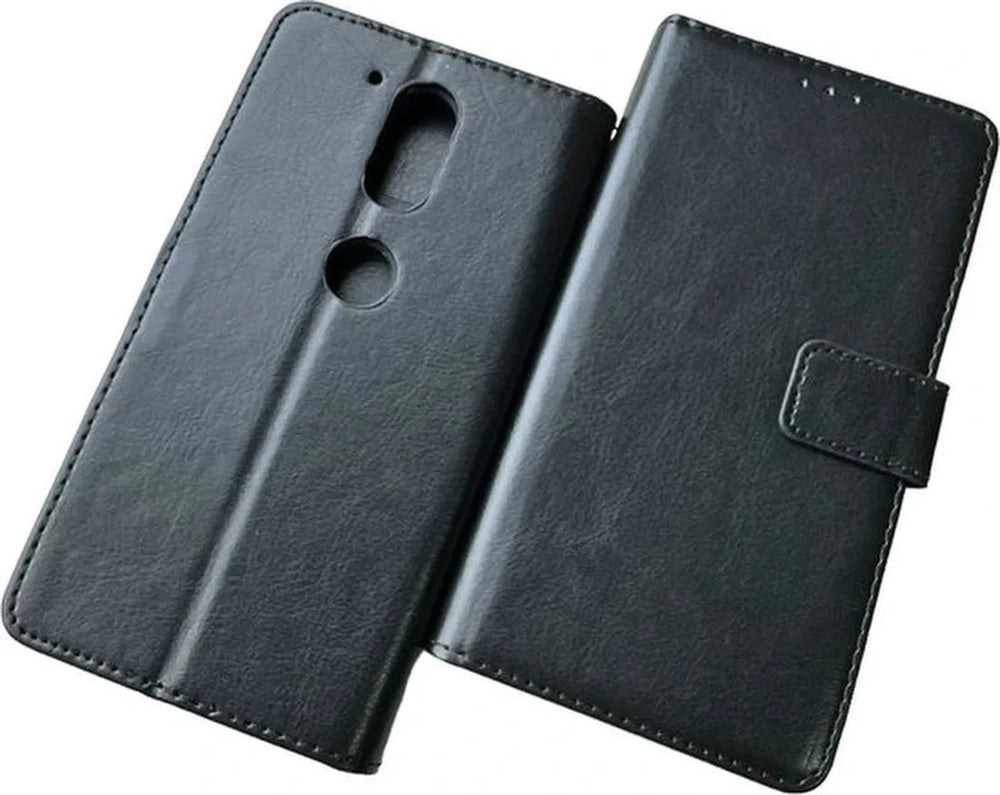 Motorola Moto G4 / G4 Plus Hoesjes – Portemonnee Book Case – Pasjeshouder – Magneetsluiting – Zwart-Ilumina Benelux