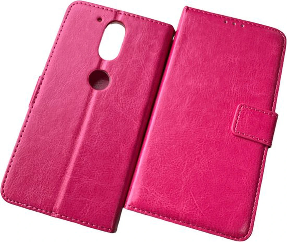 Motorola Moto G4 / G4 Plus Hoesjes – Portemonnee Book Case – Pasjeshouder – Magneetsluiting – Roze