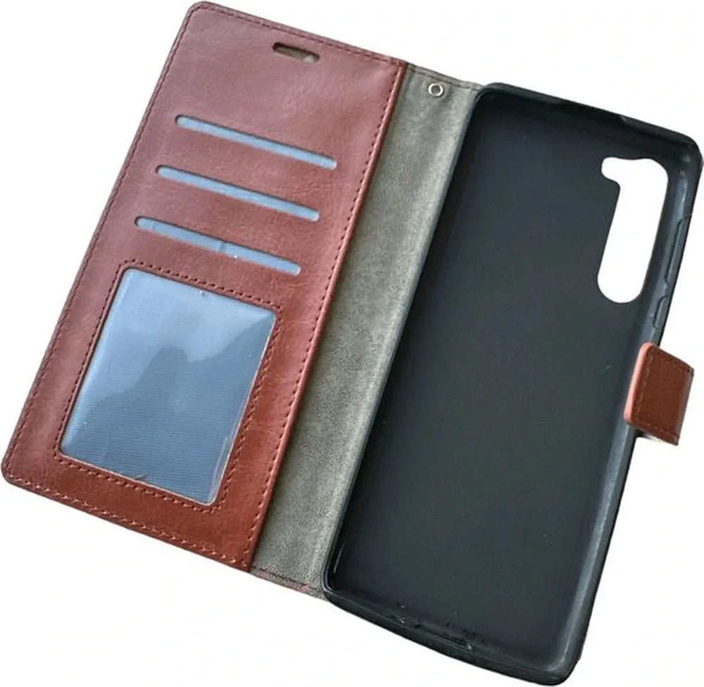 Motorola Edge Hoesjes – Portemonnee Book Case – Pasjeshouder – Magneetsluiting – Bruin-Ilumina Benelux