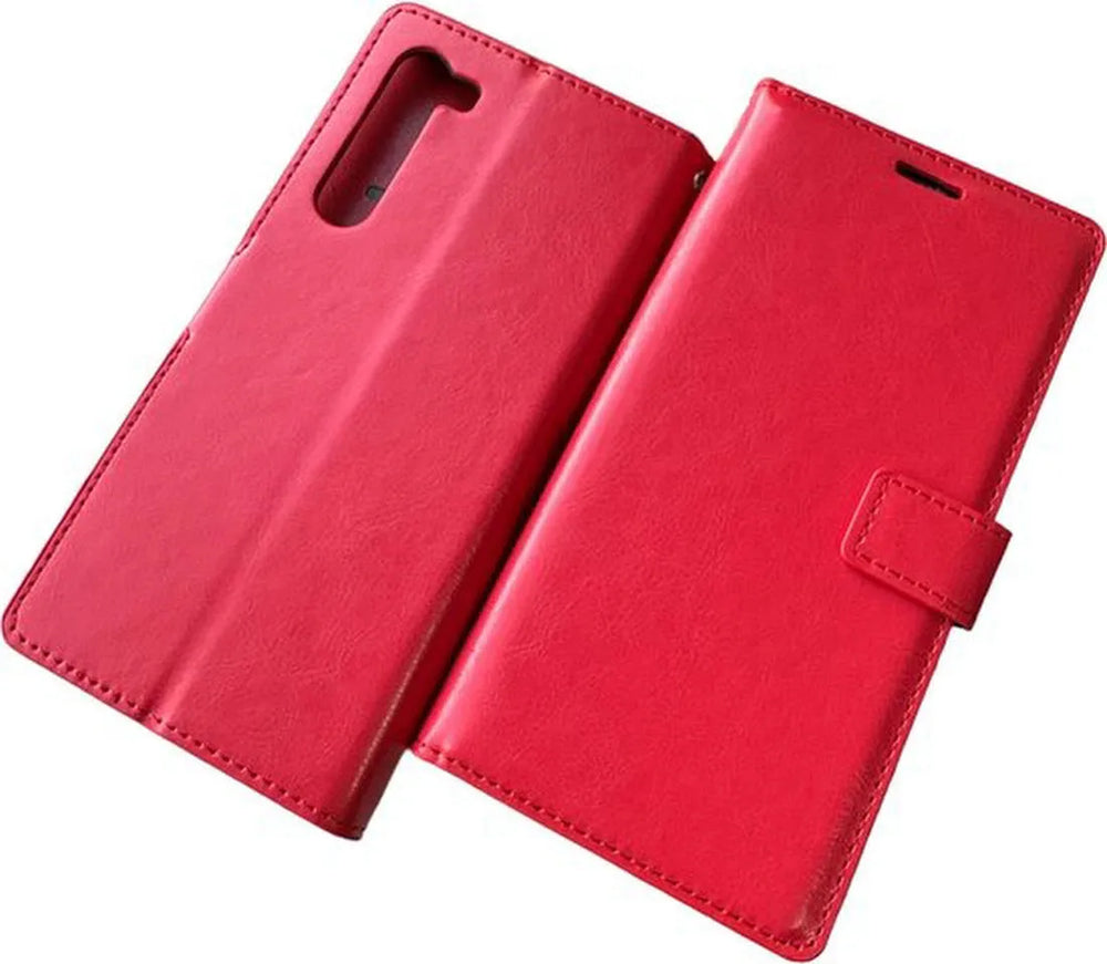 Motorola Edge Hoesjes – Portemonnee Book Case – Pasjeshouder – Magneetsluiting – Rood-Ilumina Benelux
