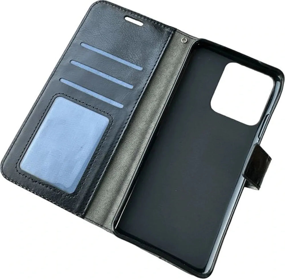 Motorola Moto Edge 40 Hoesjes – Portemonnee Book Case – Pasjeshouder – Magneetsluiting – Zwart-Ilumina Benelux