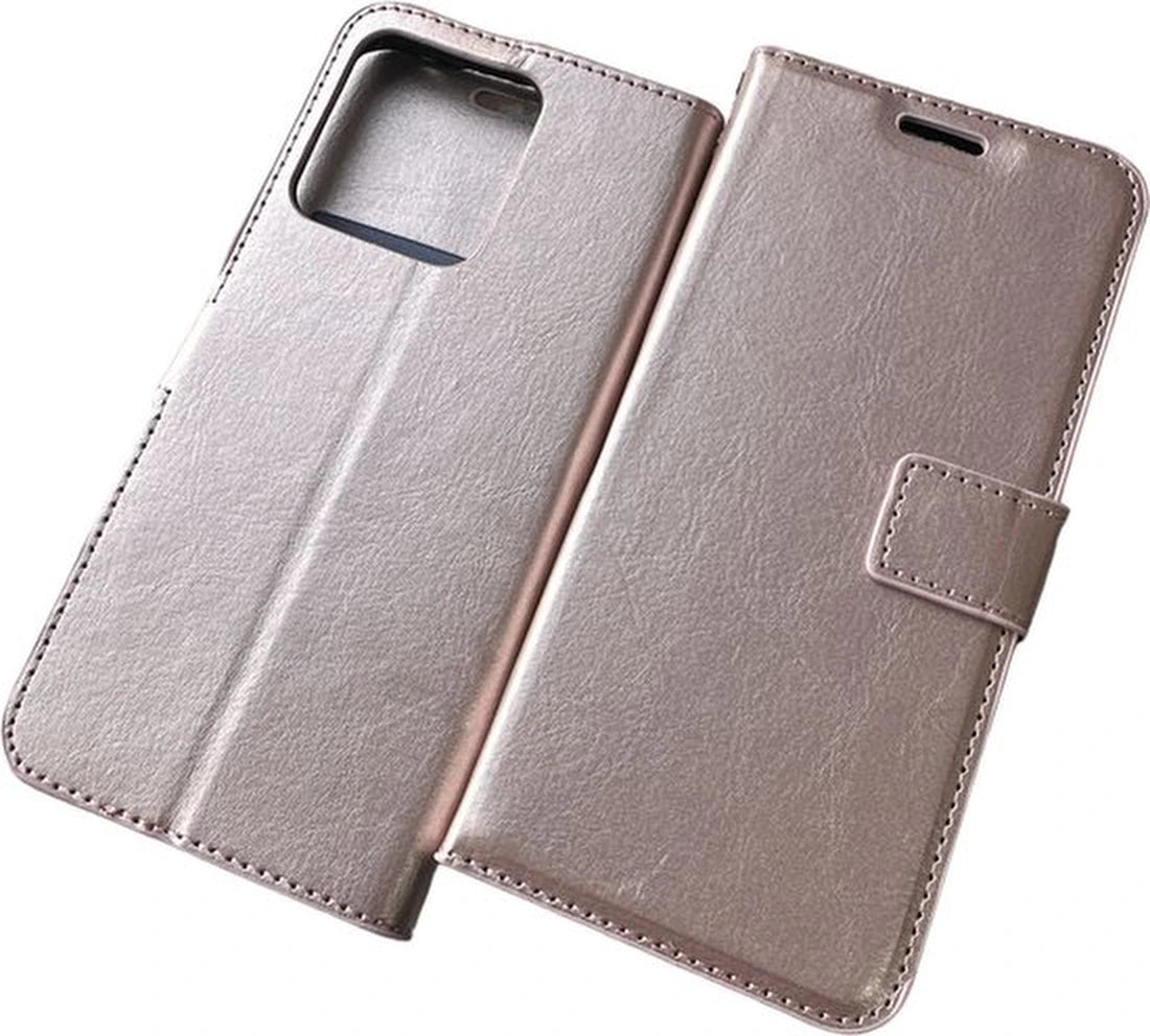 Motorola Moto Edge 40 Hoesjes – Portemonnee Book Case – Pasjeshouder – Magneetsluiting – Roségoud