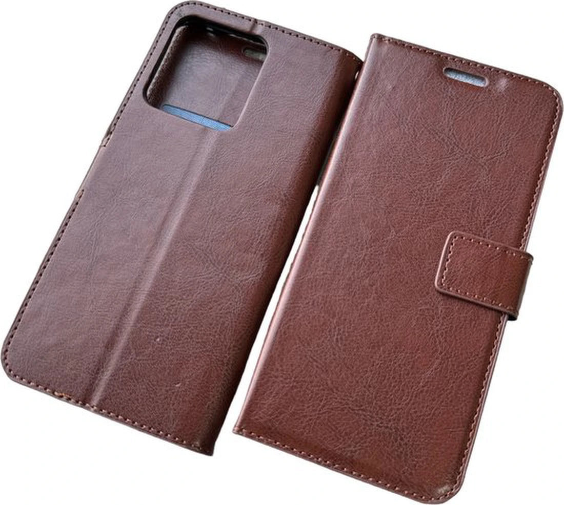 Motorola Moto Edge 40 Hoesjes – Portemonnee Book Case – Pasjeshouder – Magneetsluiting – Bruin