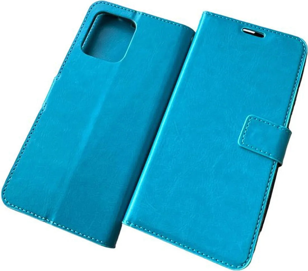 Motorola Moto Edge 40 Pro Hoesjes – Portemonnee Book Case – Pasjeshouder – Magneetsluiting – Turquoise-Ilumina Benelux