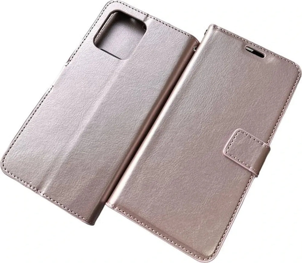 Motorola Moto Edge 40 Pro Hoesjes – Portemonnee Book Case – Pasjeshouder – Magneetsluiting – Roségoud-Ilumina Benelux