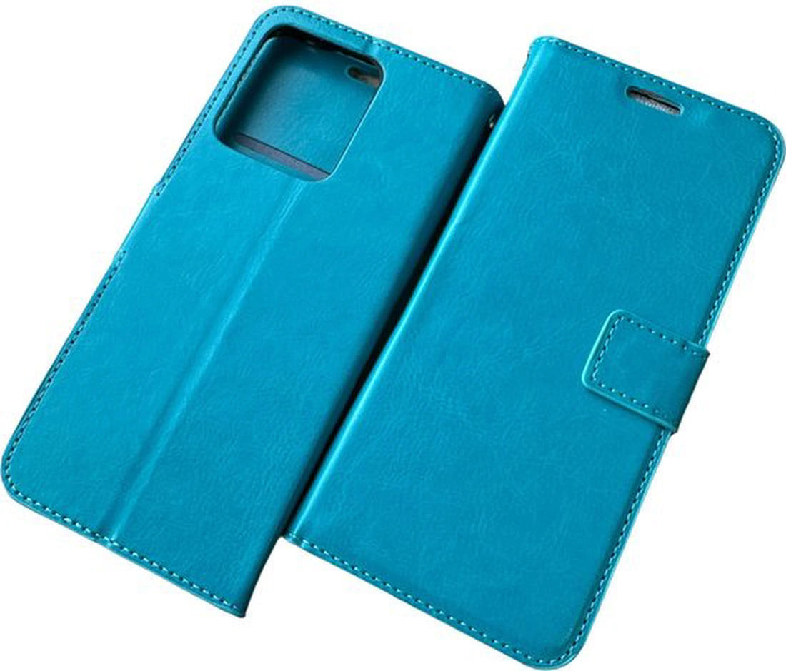 Motorola Moto Edge 40 Hoesjes – Portemonnee Book Case – Magneetsluiting – 2x Screenprotector – Turquoise