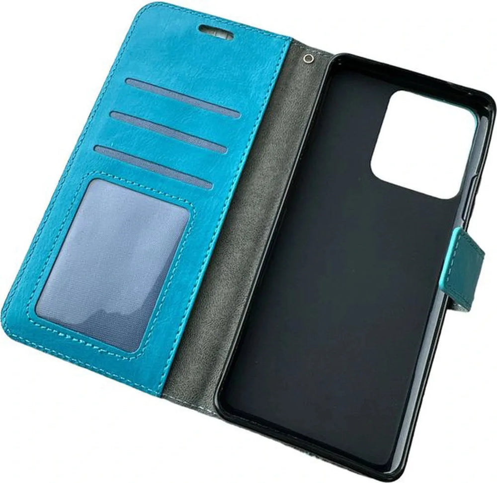Motorola Moto Edge 40 Hoesjes – Portemonnee Book Case – Magneetsluiting – 2x Screenprotector – Turquoise-Ilumina Benelux