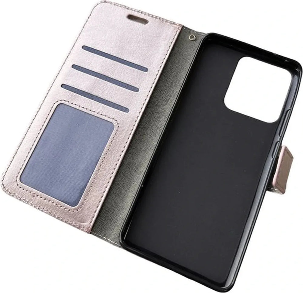 Motorola Moto Edge 40 Hoesjes – Portemonnee Book Case – Pasjeshouder – 2x Screenprotector – Roségoud-Ilumina Benelux