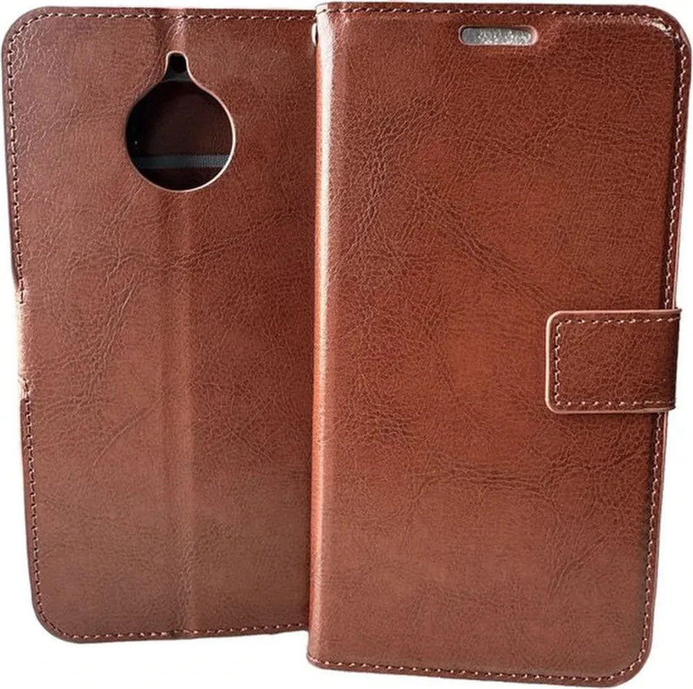 Motorola Moto E4 Plus Hoesjes – Portemonnee Book Case – Pasjeshouder – Magneetsluiting – Bruin-Ilumina Benelux