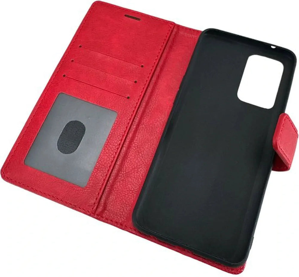 Oppo Reno 7 5G Hoesjes – Portemonnee Bookcase – Pasjeshouder – Magneetsluiting – Rood-Ilumina Benelux