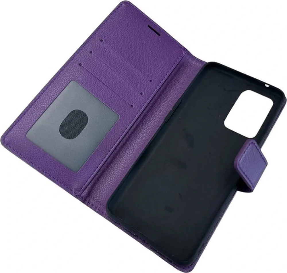 Oppo Reno 7 5G Hoesjes – Portemonnee Bookcase – Pasjeshouder – Magneetsluiting – Paars-Ilumina Benelux