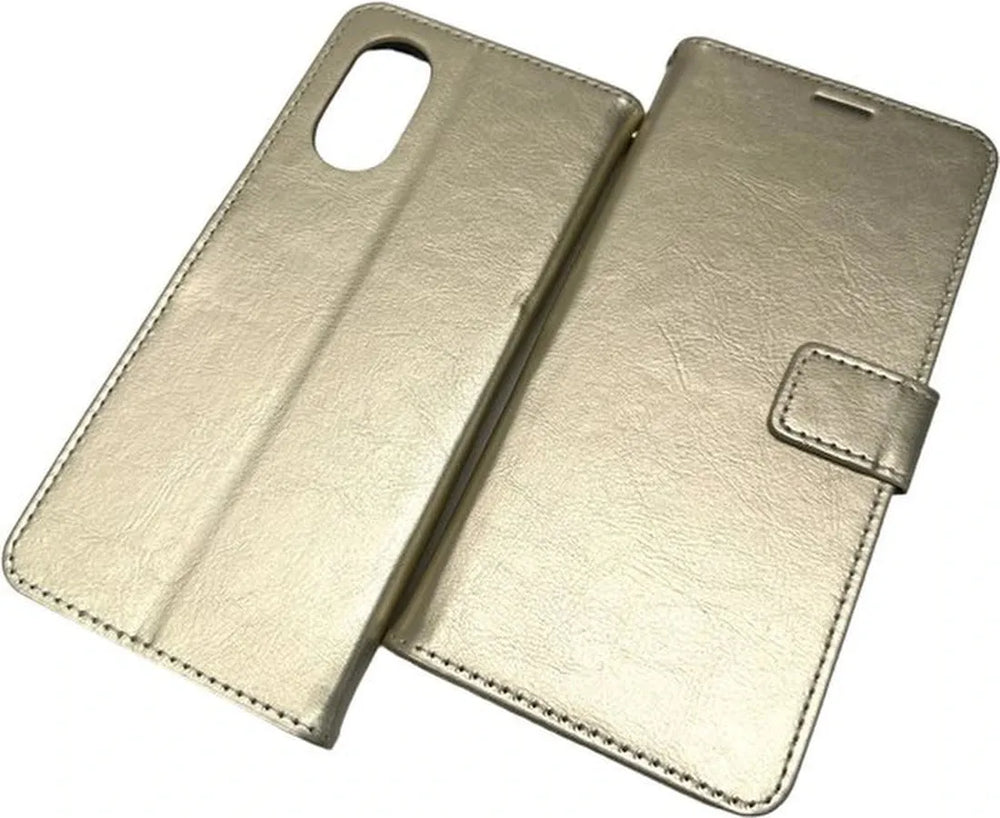 Oppo A78 5G Hoesjes – Portemonnee Bookcase – Pasjeshouder – Magneetsluiting – Goud-Ilumina Benelux