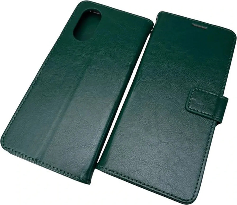 Oppo A78 5G Hoesjes – Portemonnee Bookcase – Pasjeshouder – Magneetsluiting – Groen-Ilumina Benelux