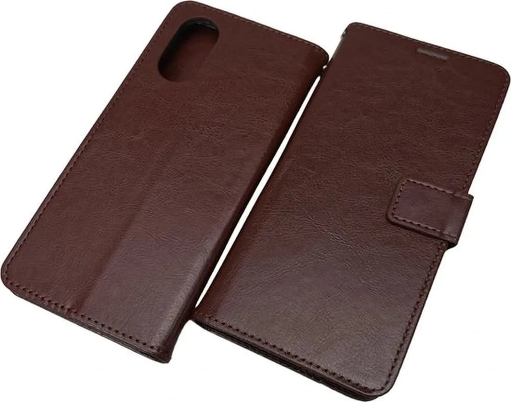 OPPO Reno 8T 4G Hoesjes – Portemonnee Bookcase – Pasjeshouder – Magneetsluiting – Bruin-Ilumina Benelux